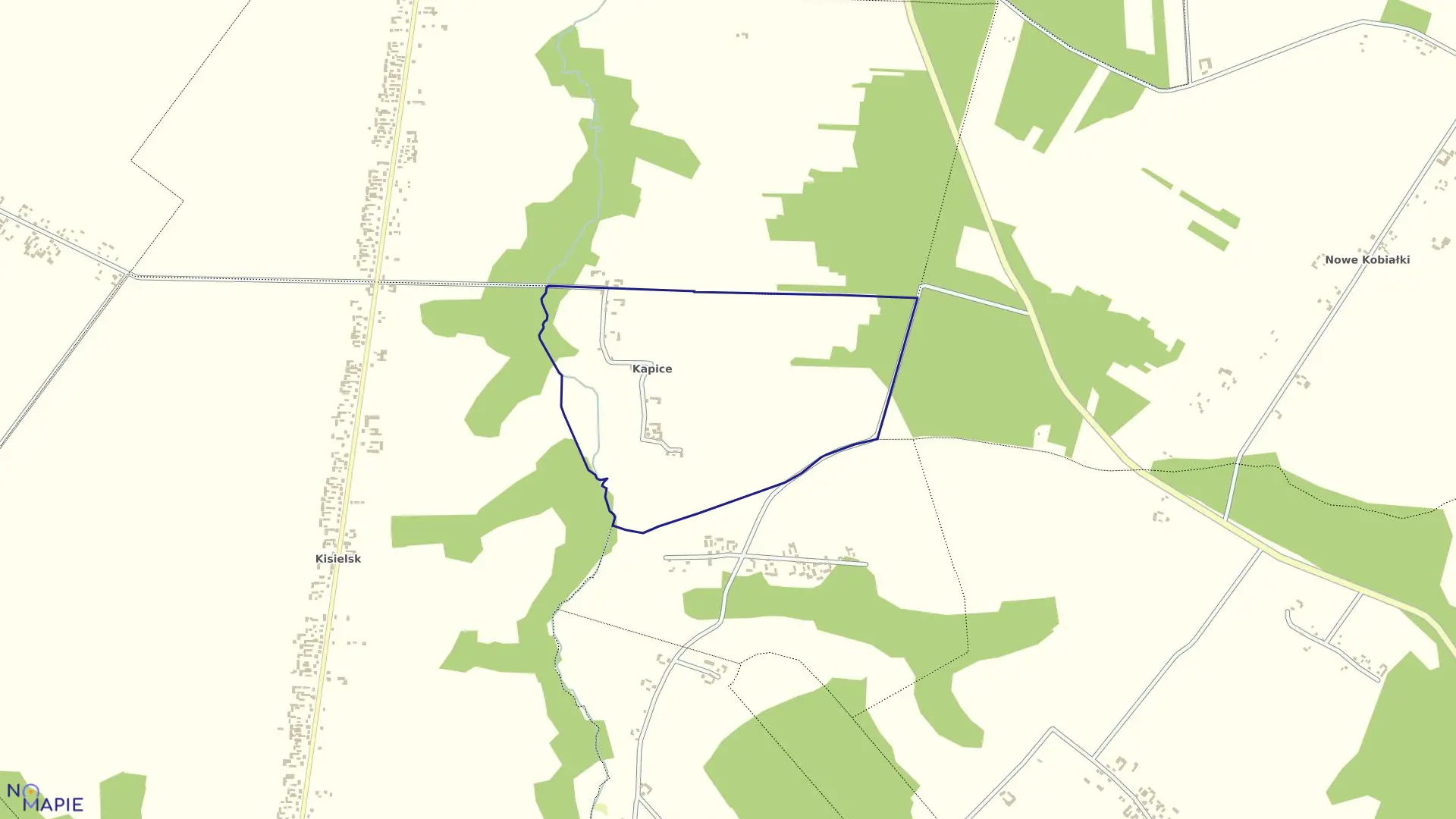 Mapa obrębu KAPICE w gminie Stoczek Łukowski